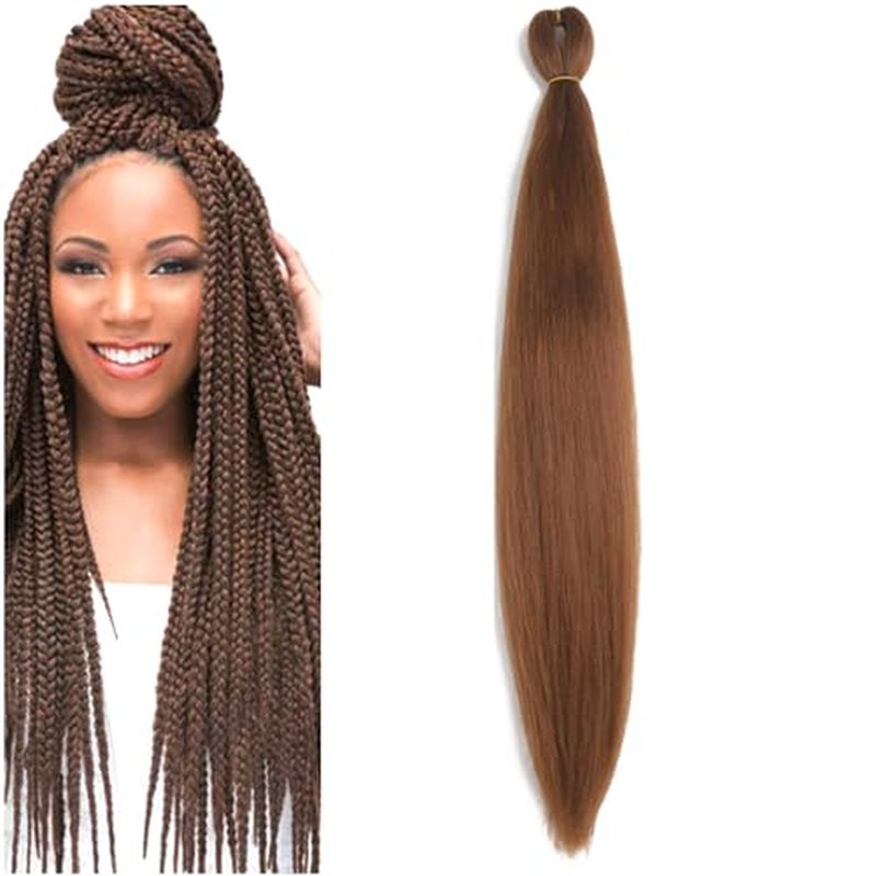 BALINGHAIR Pre Stretched Braiding Hair 28 Inch Braids Hair Grey Ombre Hot Water Setting (C19-3Packs)