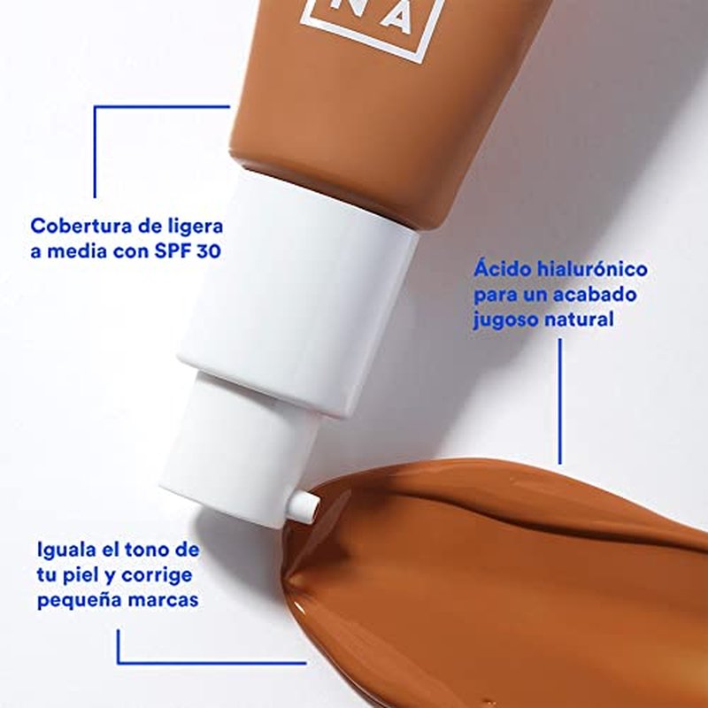 3INA 606 Tinted Moisturizer for Face with SPF 30 - Ultra Light Pink - BB Cream with Light to Medium Coverage - Hyaluronic Acid Moisturizer for All Skin Tones - Vegan, Cruelty and Paraben Free - 1 oz
