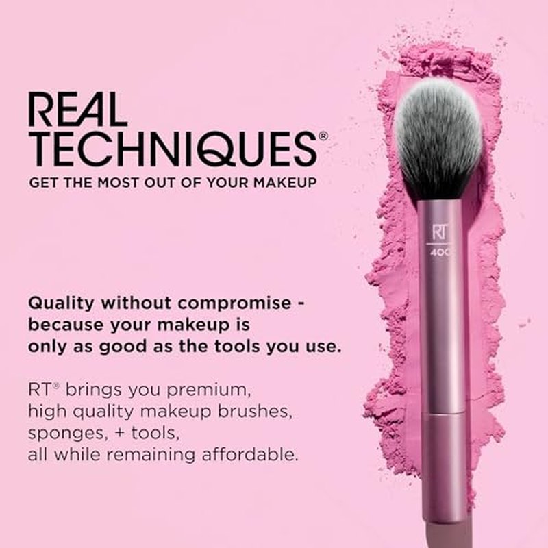 Real Techniques Au Naturale Makeup Brush 9 Piece Set, For Liquid, Cream, & Powder Eyeshadow, Foundation, Blush, Bronzer & Contour, Travel Friendly, Stocking Stuffer, Gift Set, Cruelty-Free