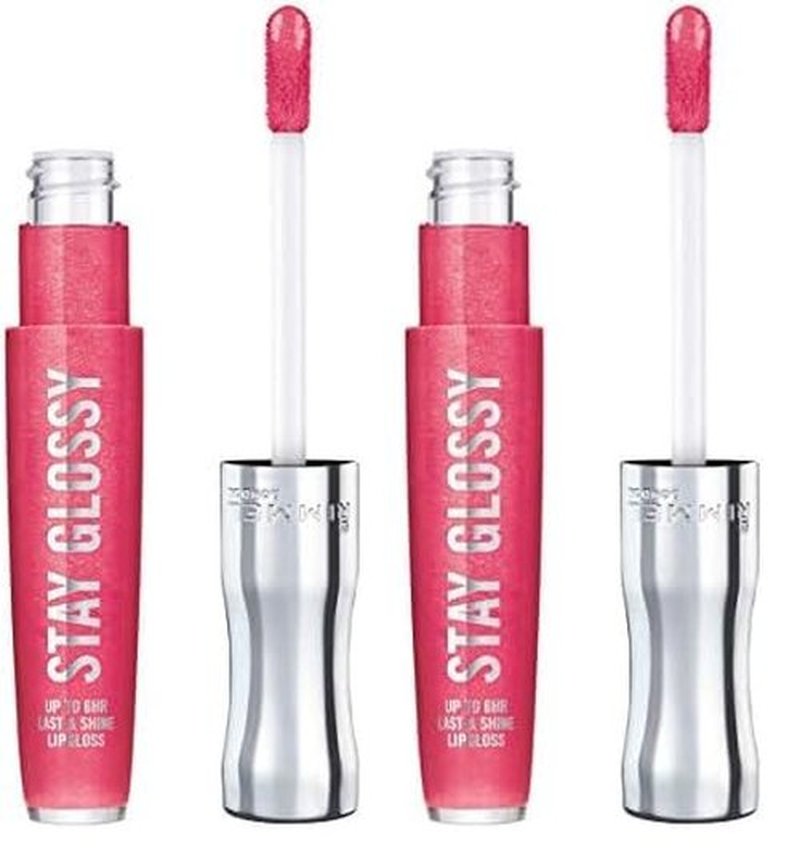 Rimmel Stay Glossy 6HR Lip Gloss, Ready to Flamingle, 0.18 Fl Oz (Pack of 2)