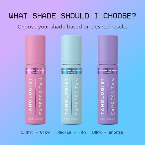 Tanologist Tinted Self-Tan Mousse - Dark - Express Tan, Quick Drying & Long Lasting - Dermatologist Tested Self Tanning Foam - Tanner Mousse with Hyaluronic Acid, Vitamin C & Aloe - 6.76 fl oz