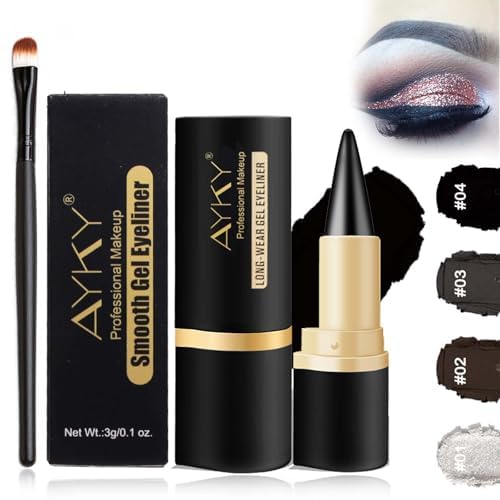 EZGHAR Bousalutend Eye Liner, Bousalurrens Eyeliner Cream, Bousalutend Eyeliner, Ayky Long Wear Gel Eyeliner, Matte Quick-Dry Natural Black Eyeliner Cream, Waterproof Smudge Proof (#04)