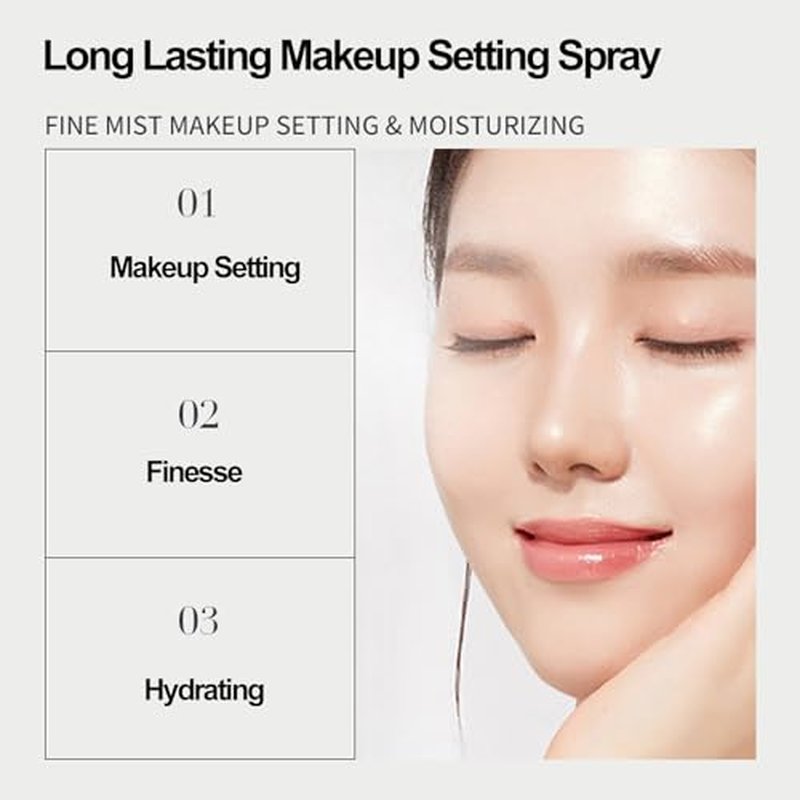 Long Lasting Hydrating Makeup Setting Spray, Long Lasting Makeup Setting Spray, Makeup Setting Spray for Face, Setting Spray For Makeup Long Lasting for All-Day Makeup Perfection (Black, 1)