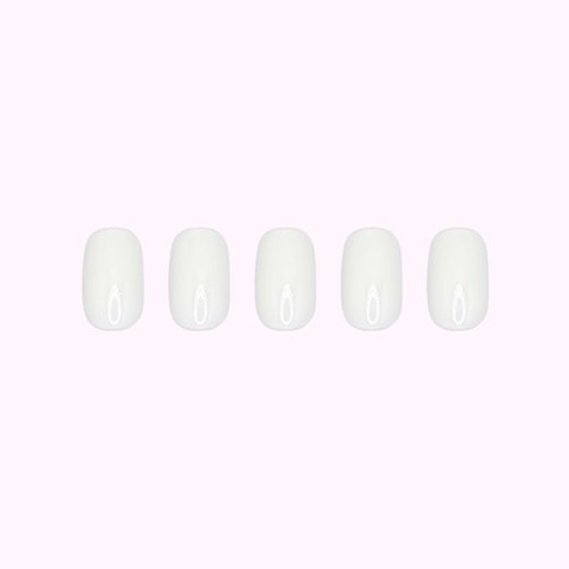 Lopotichat Ultra-Resistant Gel Press-On Nails Set - 30 Nails in 15 Sizes for Perfect & Natural Fit - Reusable Manicure for DIY Salon-Quality Nails at Home (White Gem)