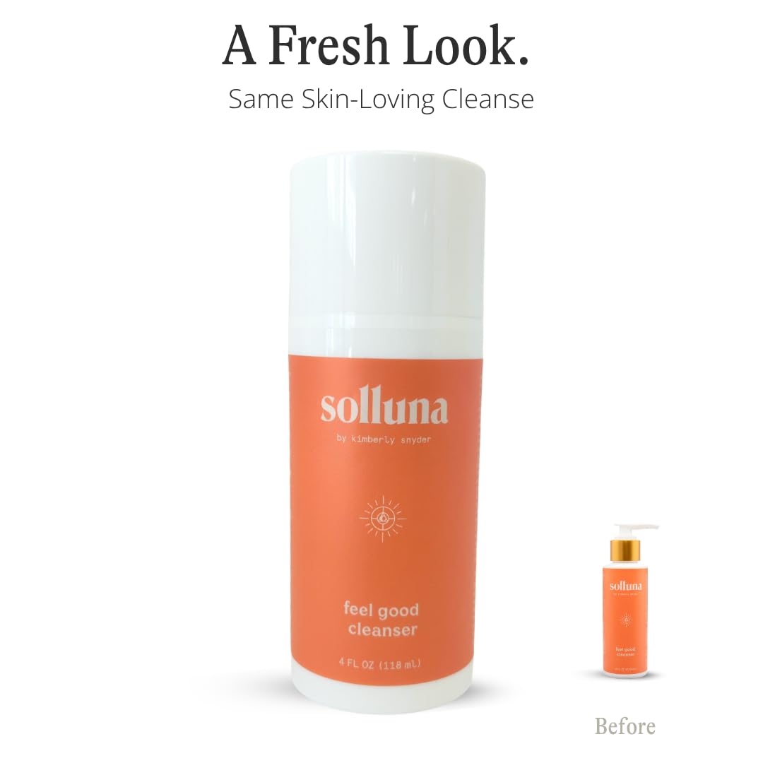 Solluna by Kimberly Snyder Hydrating Anti-Aging Facial Cleanser — Soothing pH Balanced Gentle Face Wash — Moisturizing Natural Oils & Plant Botanicals (4oz) Cruelty-Free, Non-Toxic, Vegan & Non-GMO