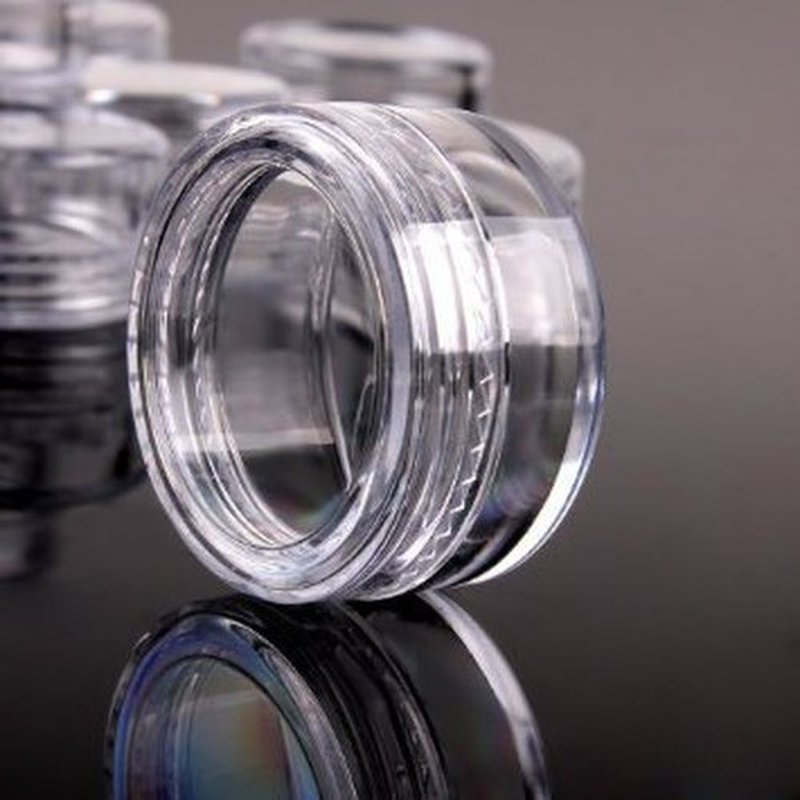Beauticom 3g/3ml (0.1 Fl Oz) Round Clear Plastic Jars with Round Top Lids for Creams, Lotions, Powders, Glitters, and more... (Color: Clear Lid, Quantity: 50 Pieces)