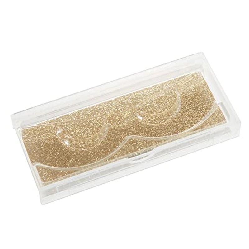 Stockroom Plus 30-Pack Gold Glitter Empty Eyelash Case for False Eyelashes, Lash Cases Empty Bulk Wholesale with Glitter Paper Card for Makeup Artists, Women (4.4 x 2 Inches, 0.55" Width)