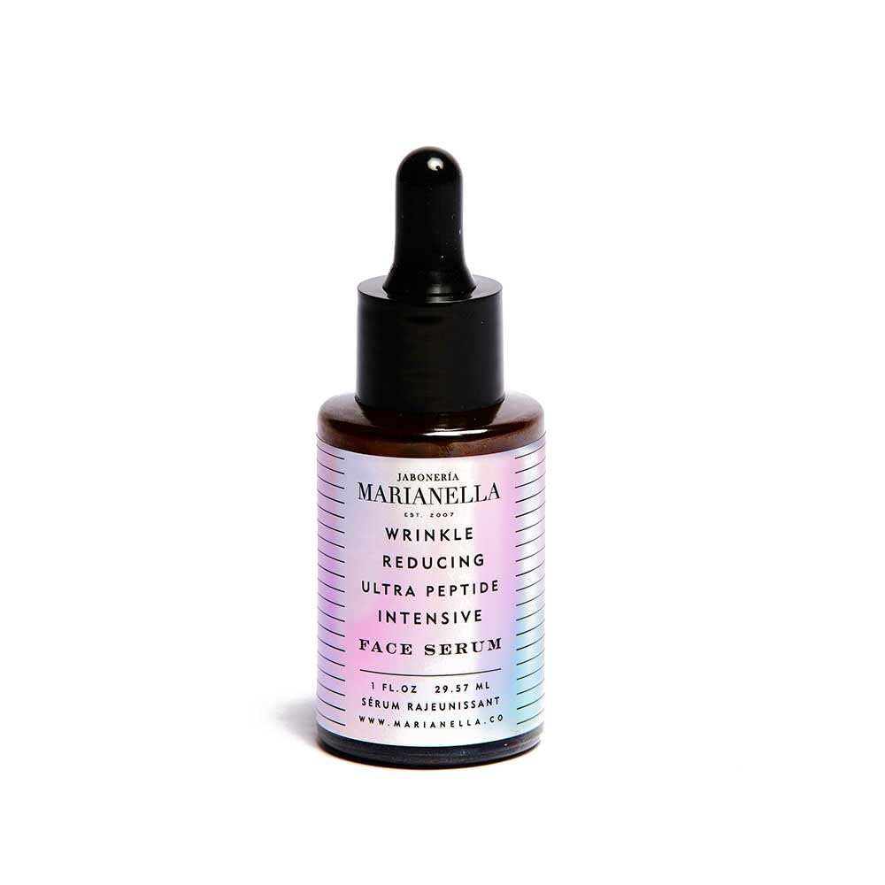 Jaboneria Marianella Wrinkle Reducing Intensive Peptide Serum with Argireline & Matrixyl 3000 Peptides — Anti-Aging Face Serum — Hyaluronic Acid, Rosehip Oil, Vitamin C