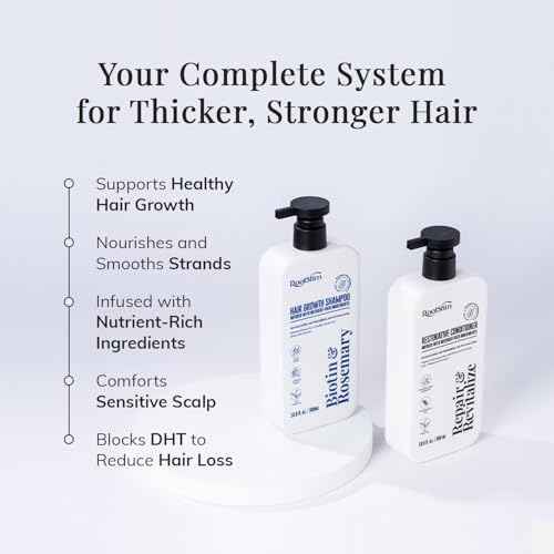 Hair Growth Shampoo and Conditioner Set - Rosemary & Biotin Shampoo and Conditioner for Hair Thickening - Botanical Boost for a Healthy Scalp, Hair Growth and Strengthen