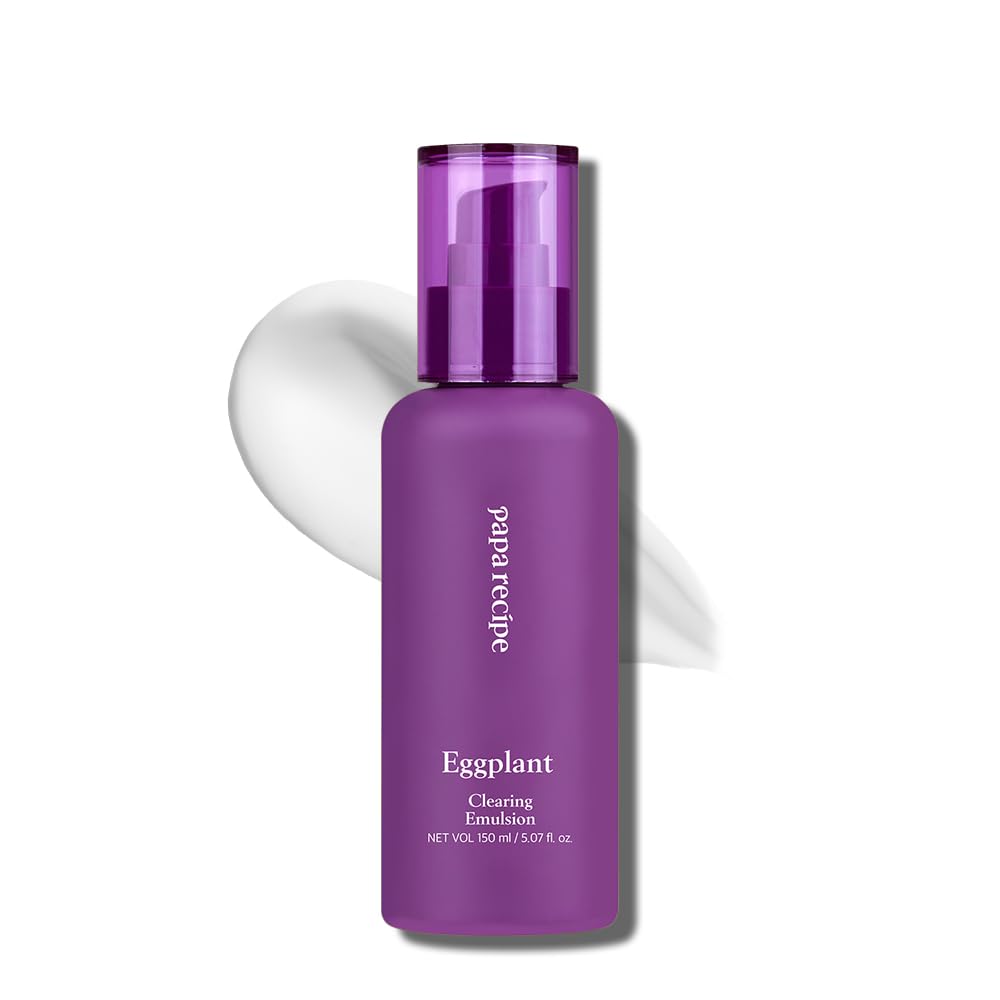 Papa Recipe Eggplant Clearing Emulsion, 5.07fl oz(150ml) - Korean Lightweight Skin Care Moisturizer, Eggplant Extract & Lupeol, Centella Asiatica for Soothing & Deep Hydration, Korean Skincare