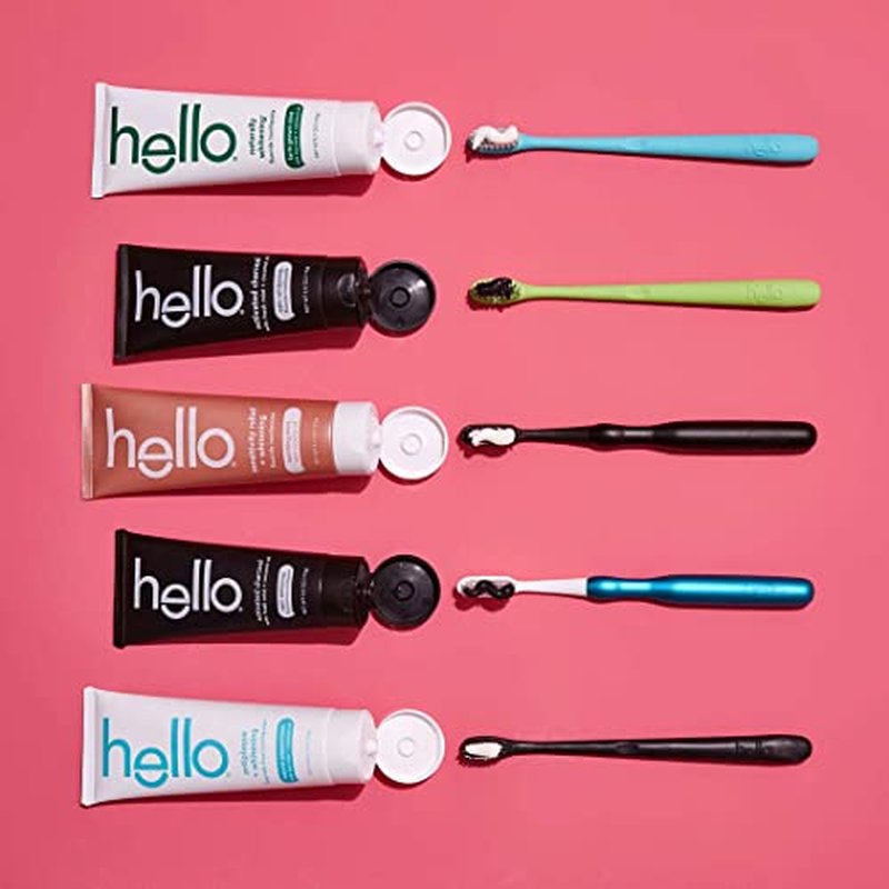 hello Manual Adult Charcoal Toothbrush Replacement Head Refills, Soft Tapered Bristles, BPA Free, 2 count, 4 Toothbrush Refill Heads