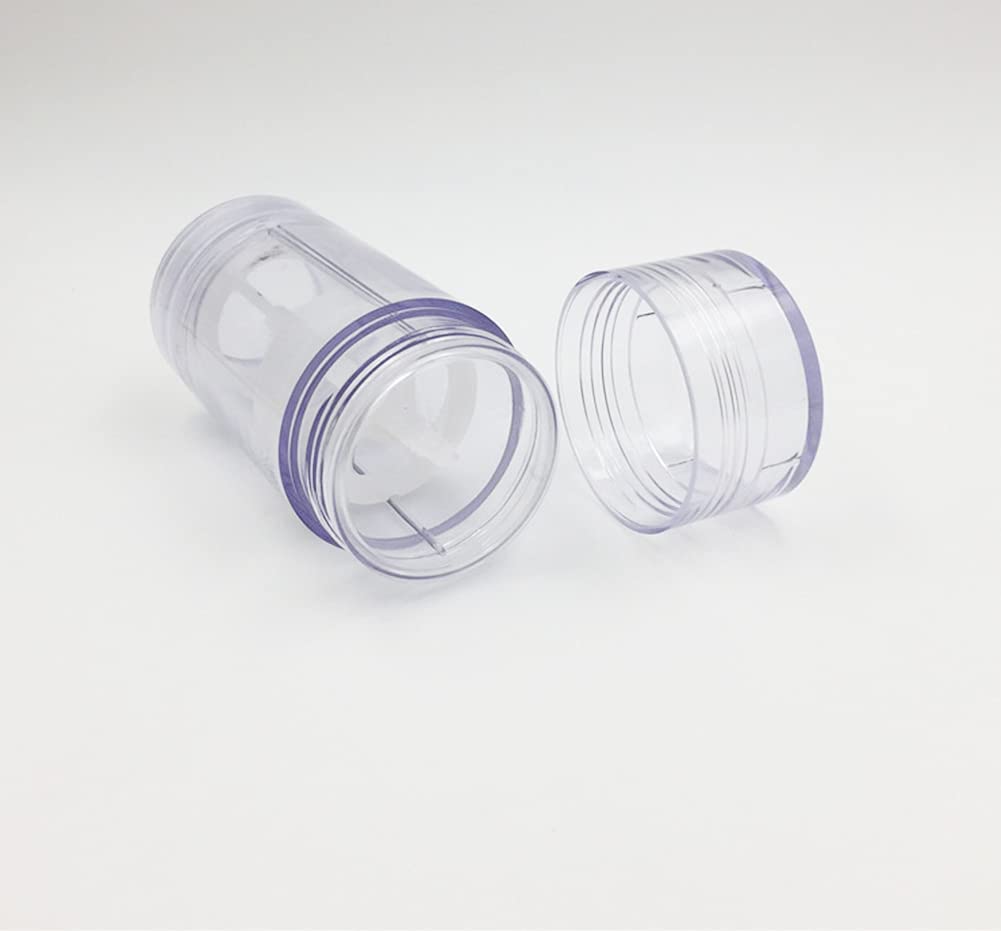 5 Packs Plastic Deodorant Containers,1 Oz /30ml Empty Clear Cylinder (Bottom Refilling & Twist Up) Refillable Deodorant Tube Bottles Stick Container for Lip balm,Lipstick