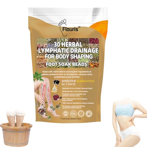 Flouris 30-Herb Detox Foot Bath Beads, 2024 New Herbal Detox&Shaping Cleansing Foot Soak Beads, Flouris Detoxing Herbs Foot Soak Beads for Relaxing and Soothing Body Sore Tired (1 Pack)