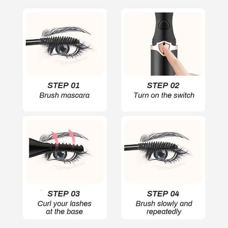 hoehew Heated Eyelash Curler for Women - 2025 Upgrade Electric Eyelash Curler with USB Rechargeable, 3 Heat Modes, Fast Heat up in 8s, 24 Hours Long Lasting (White)