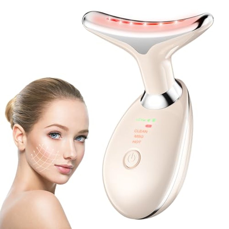 Neck Face Massager, 3 Modes Facial Massager, Face Sculpting Tool with Thermal (Nude Pink)