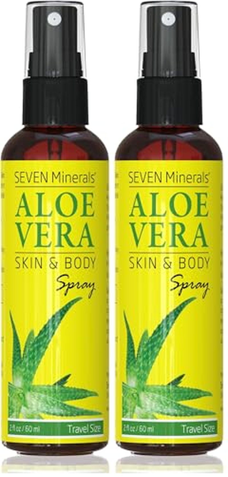 Aloe Vera Spray - Organic Travel Size 100% Pure Aloe From Freshly Cut Plants - Rapid Absorption, No Sticky Residue | 2 fl oz (Pack of 2)