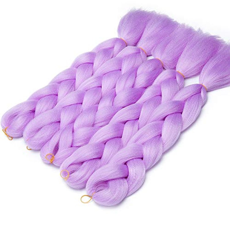 Ombre Jumbo Braids Hair Extensions Afro Twist Braids Kanekalon Jumbo Braiding Box Braid Crochet Hair Synthetic Braiding Hair 24 Inch 100G/Bundle - 3 Bunble Black/Blue/Silver Grey