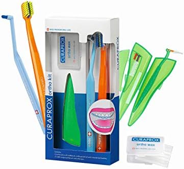 Curaprox Orthodontic Care Set – Complete Ortho Kit for Braces with Toothbrushes, Interdental Brushes & Wax | Swiss Quality