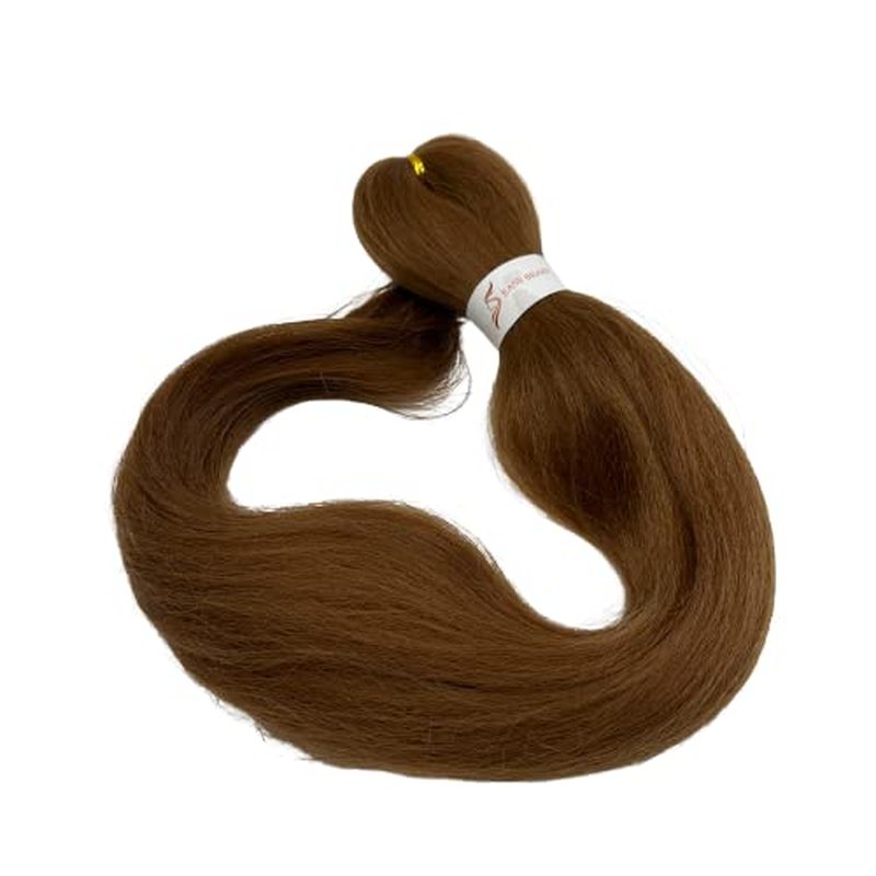 Braiding Hair Extension Jumbo Ombre Colorful for Crochet Braiding 6 Packs (High temperature, Synthetic Fiber, 24 inches) (8 Bundles Easy Braids, Brown)