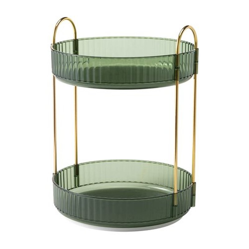 Tidyladyo 360° Rotating Makeup-Organizer,2 Tier Spinning Holder,Skincare Cosmetic Perfume Storage for Bathroom,Dresser,Vanity,Countertop