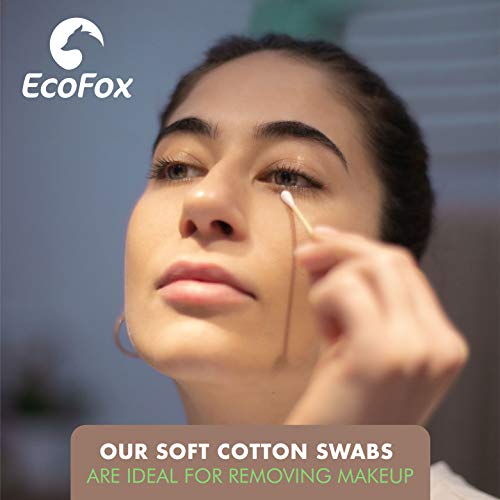 Precision Tip Cotton Swabs 200 Count | Organic & Biodegradable Pointed Cotton Buds | 100% Eco-Friendly & Natural | Perfect for Makeup, Fine Cleaning, Art