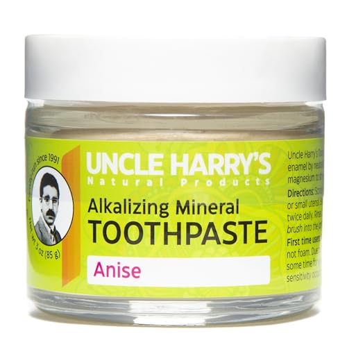 Uncle Harry's Anise Remineralizing Toothpaste | Natural Whitening Toothpaste Freshens Breath & Promotes Enamel | Vegan Fluoride Free Toothpaste (2 Pack)