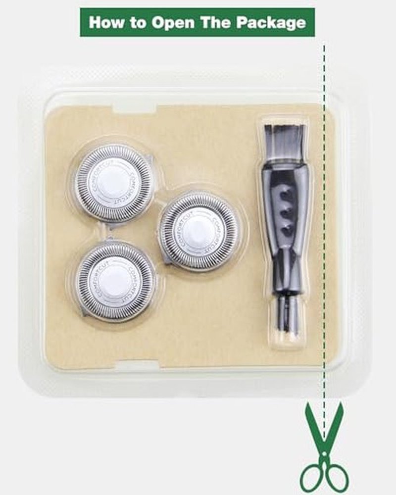SH30 Replacement Heads for Shaver 2300 3800 Series 3000, 2000, 1000 and S738 Click and Style, 3Pack ComfortCut Shaving Heads with Durable Sharp Blade, Easy Replace, with Cleaning Brush