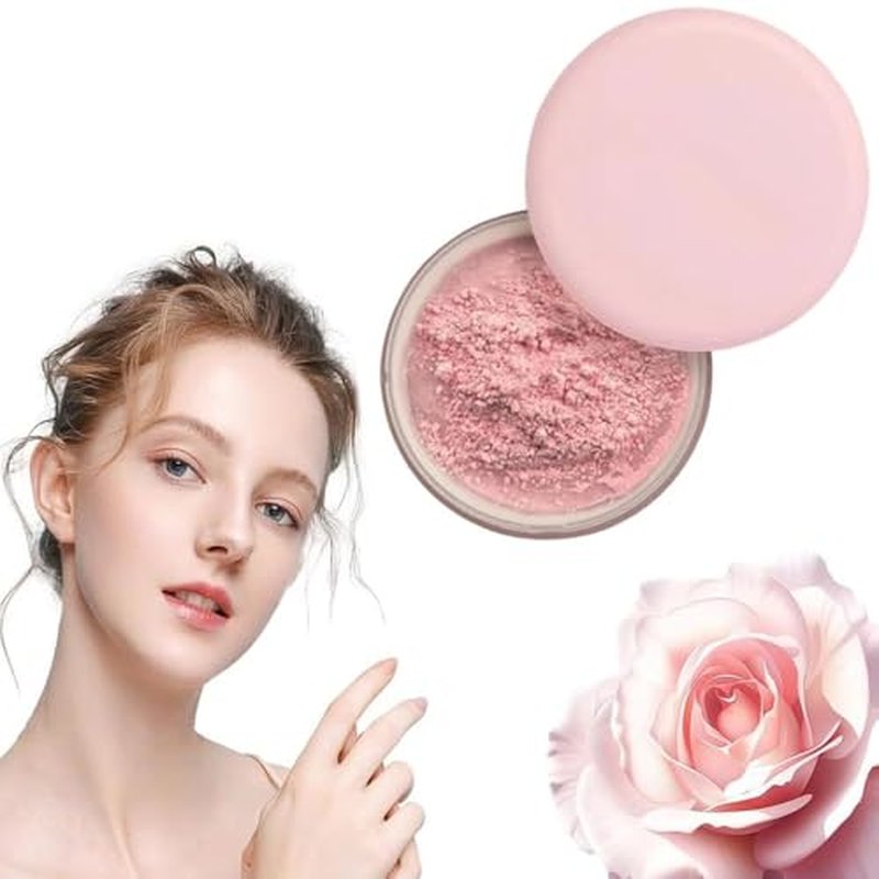 Blurring Setting Powder, 2025 New Waterproof Setting Powder Pink Setting Powder Makeup for All Skin Tones (01#, M)
