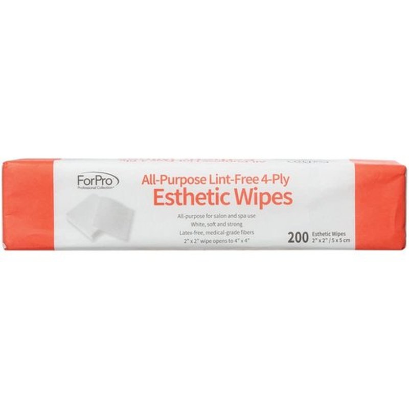 ForPro Professional Collection All-Purpose Lint-Free 4-Ply Esthetic Wipes, for Salon and Spa Use, Soft, Strong and Durable, Latex-Free, 2” x 2”, 200-Count (Pack of 6)