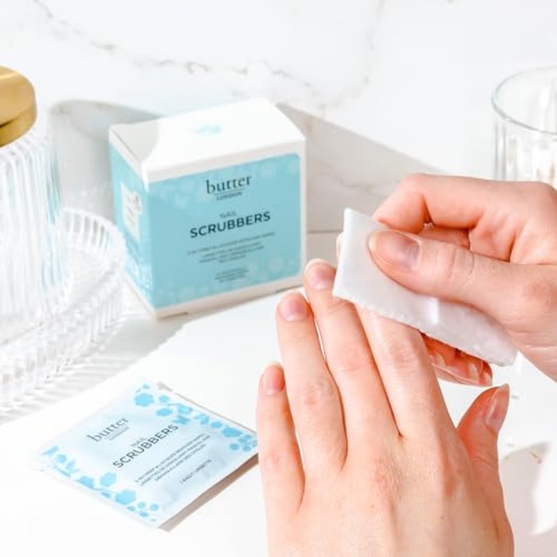 Butter LONDON Nail Polish Remover Pads, Nail Scrubbers (10 Count) - 2-in-1 Prep & Lacquer Remover Nail Wipes - Travel-Friendly Gel Fingernail Polish Remover - Cruelty-Free, Paraben-Free & Gluten-Free