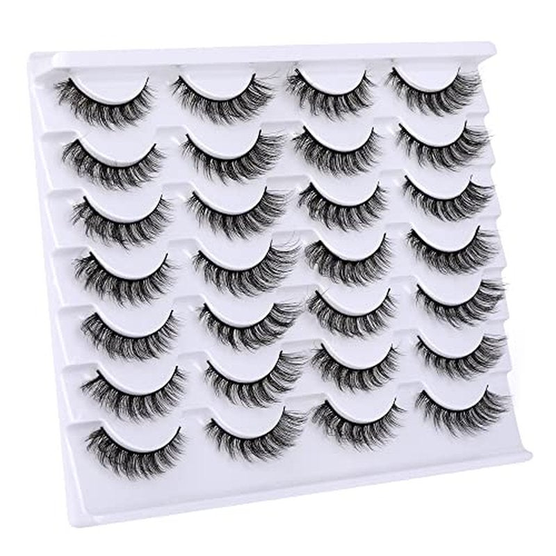 Newcally Lashes False Eyelashes Natural Fluffy Light Volume Faux Mink Lashes 14 Pairs Pack