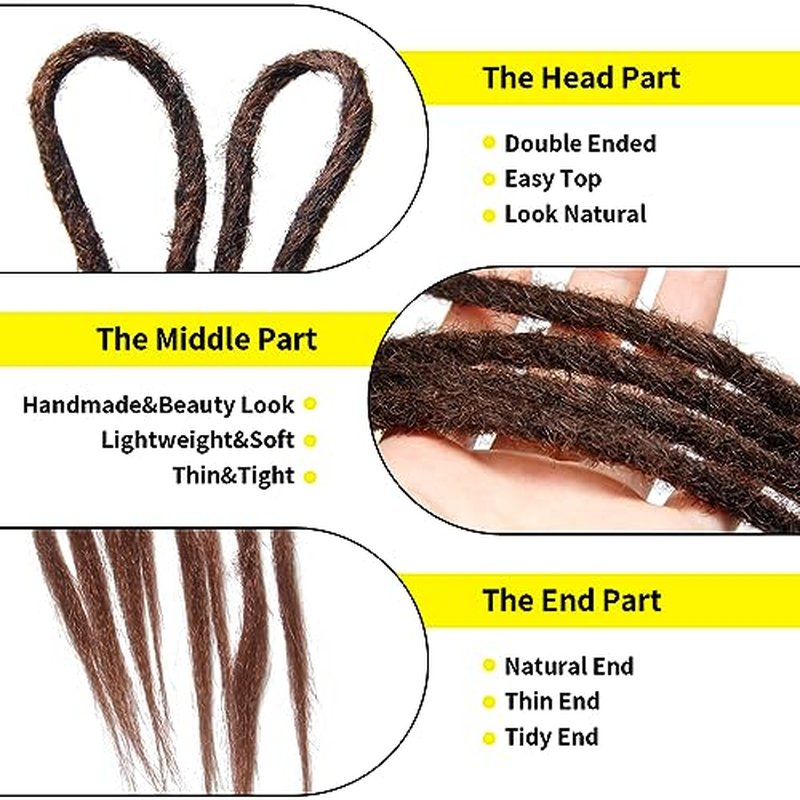 20 Inch Thin 0.6cm Dreadlock Extensions Soft Handmade Synthetic Dreads SE Dreads Locs Extension 1B/30# 20 Strands/Pack