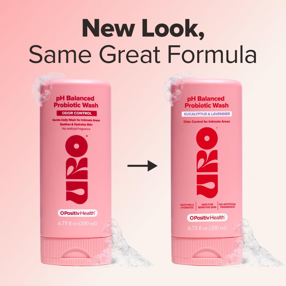 O Positiv URO pH Balanced Probiotic Wash – Odor Control, pH Balance, Dryness & Irritation Support for Intimate Areas – Probiotics & Lactic Acid – 6.75 oz (Pack of 1)