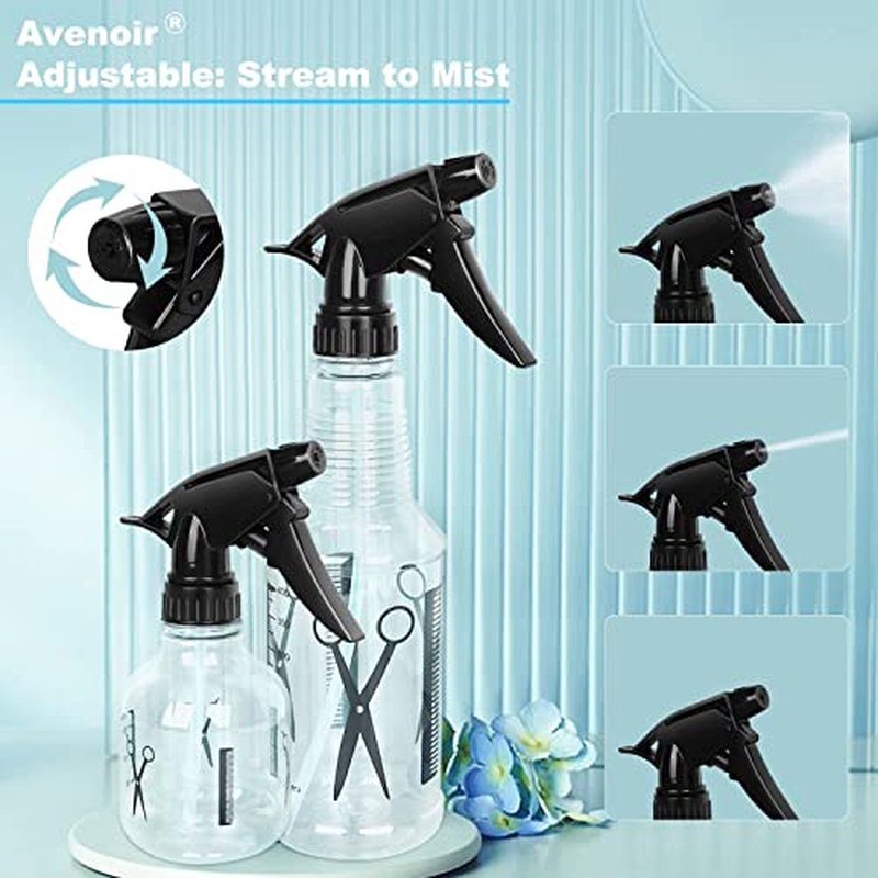 Avenoir Mister Spray Bottle, 250ml & 500ml Adjustable Spray Storage Container for Hair, Plant and Home Cleaning