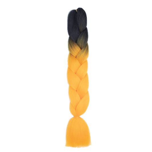TENGSHUO FLY Black to Orange Braiding Hair 1 Packs Synthetic Braid Hair Extensions Ombre Braiding Hair 24" or Box Braids Twist Crochet Braids(24"1Pack,Black to Orange-B9)