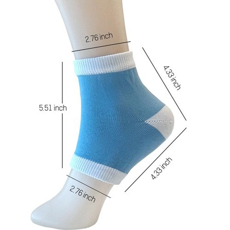 Moisturizing Gel Heel Socks to Repair Dry Cracked Heel - Soften, Soothe, and Revitalize Your Feet, for Men and Women (Blue, 3 Pairs)