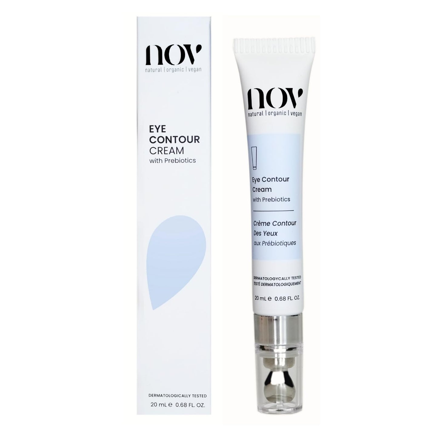 Natural Organic Vegan Eye Cream | Eye Cream for Dark Circles and Puffiness Cream for Eye Bags and Dark Circles Under Eye Contour Cream with Prebiotics 0,68 Oz Dermatologically Tested