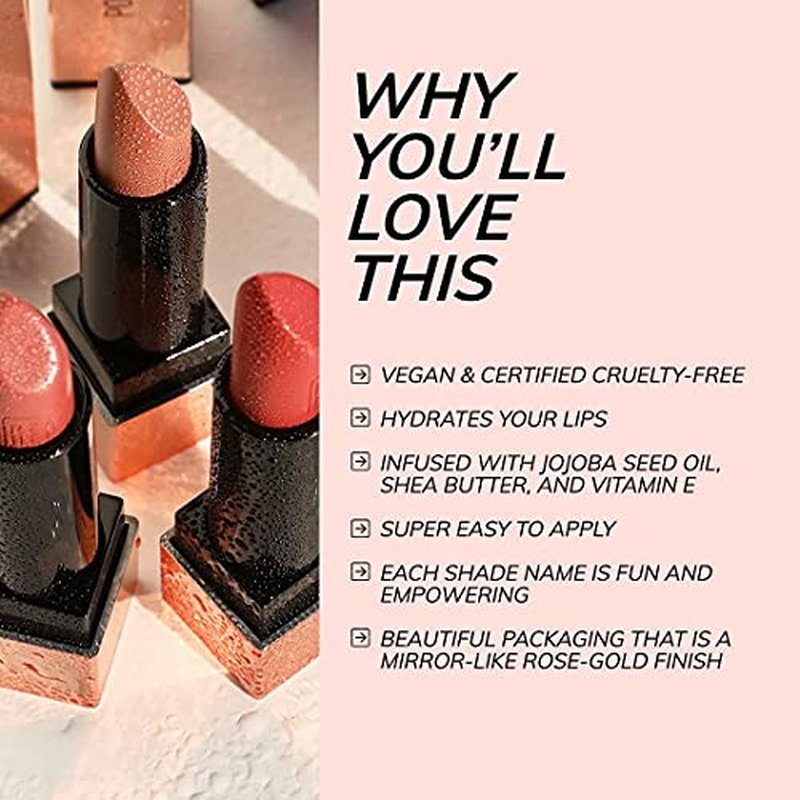 REALHER Moisturizing Lipstick - Be Yourself Be Realher - Deep Red - All-Day Hydration - High Pigment, Creamy, Smooth Application