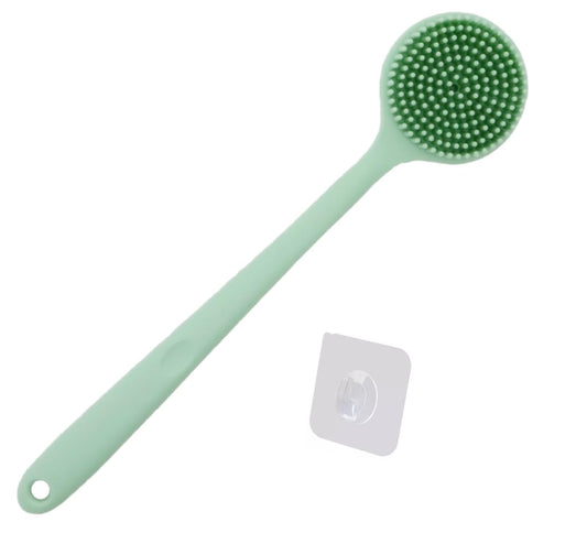 Silicone Body Scrubber - Long Handle Exfoliating Shower Brush for All Ages | Ideal for Smooth Skin