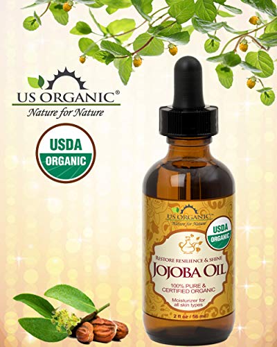 US Organic Jojoba Oil, USDA Certified Organic,100% Pure & Natural, Cold Pressed Virgin, Unrefined, Haxane Free, Sourced from Middle East directly (Small (2oz, 56ml))