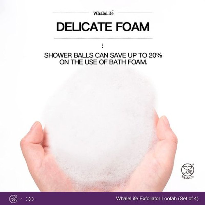 Loofah Sponge Bath Sponge for Women Men 4 Pack (White Rough Surface)
