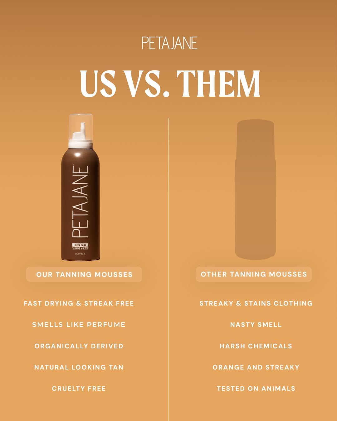 PETAJANE Ultra Dark Tanning Mousse, 7 Fl Oz, Pack of 2