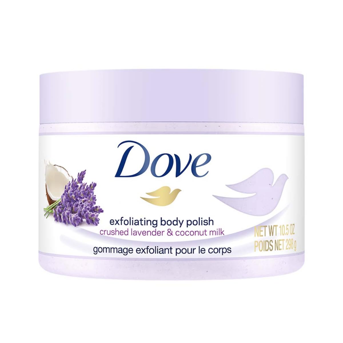 Dove Exfoliating Body Polish Scrub with Almond & Mango Butter - 10.5 oz (4 Count) for Dry Skin