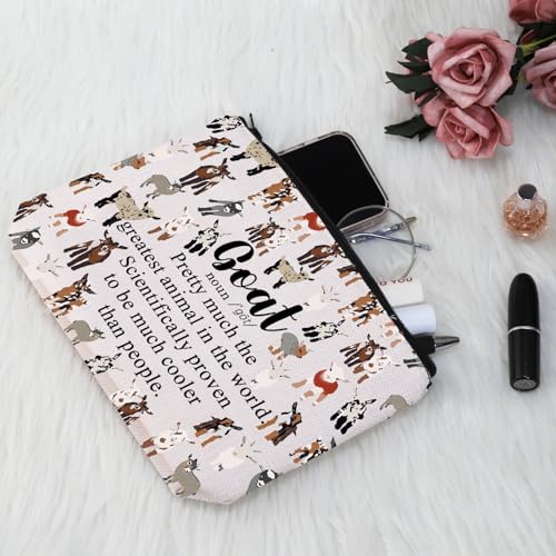 G2TUP Goat Lover Gift Baby Goat Makeup Bag Goat Cosmetic Bag Goat Owner Gift Goat Breeder Gift Goat Merch (Baby Goat MB)