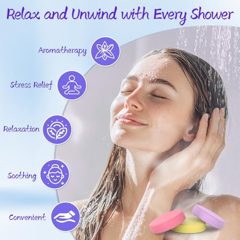 Shower Steamers Aromatherapy 8 Pack - Gifts for Women, Shower Bombs with Essential Oils, Self Care and Stress Relief Stocking Stuffers, Relaxation Birthday Gifts for Women and Men. Blue Petal Style