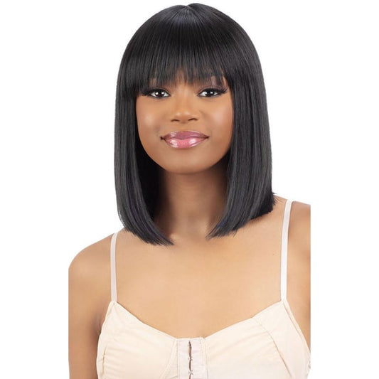 Shake-N-Go Legacy Human Hair Blend Hd Lace Front Wig - Charlotte (Color:1B OFF BLACK)
