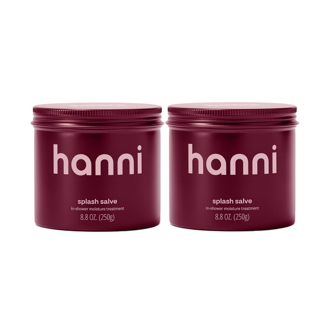 HANNI Splash Salve In-Shower Moisture Treatment for Dry Skin, Hydrating Body Moisturizer with Shea Butter, Coconut Oil & Jojoba, 250 mL / 8.8 oz (Pack of 2)