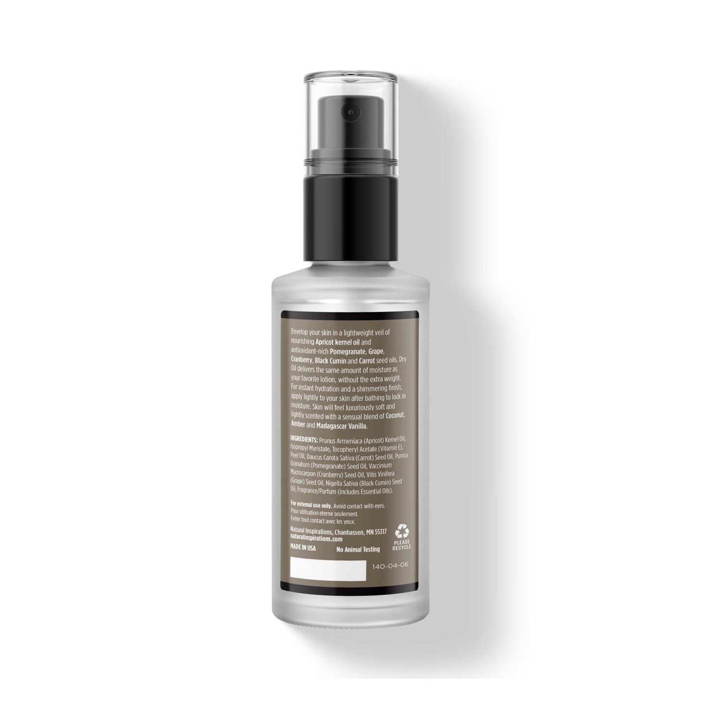 Natural Inspirations Coconut Ambre Vanille Body & Face Dry Oil 4oz
