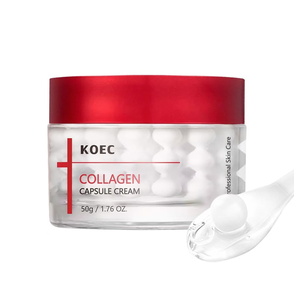 KOEC Deep Triple Collagen Capsule Cream,Face Moisturizer with Niacinamide,Hydrating & Firming Tightening Daily Face Cream Korean Skincare Stocking Stuffers for Women 1.76 FL OZ