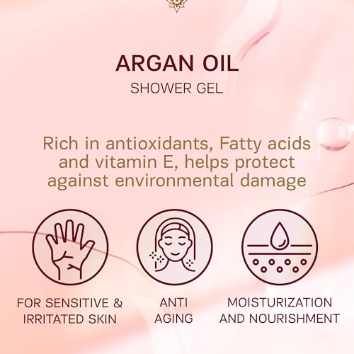 AUTHENTIC BATH & SOAP Organic Argan Oil Moisturizing Mens Body Wash – Moroccan Oil Shower Oil with Vitamin E & Hyaluronic Acid | Sulfate & Paraben Free | Cruelty-Free & Vegan | 16.9 Fl Oz
